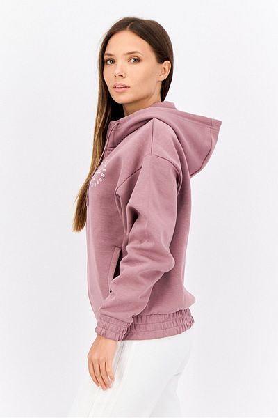 adidas Women Sportswear Fit Long Sleeve Outdoor Hooded Sweatshirt, Mauve