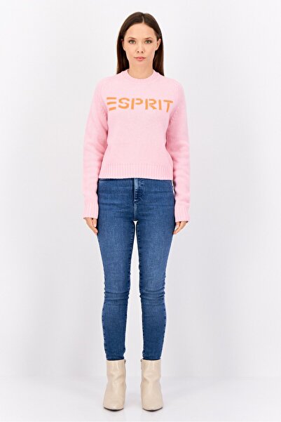 Esprit Women Crew Neck Knitted Sweater, Pink