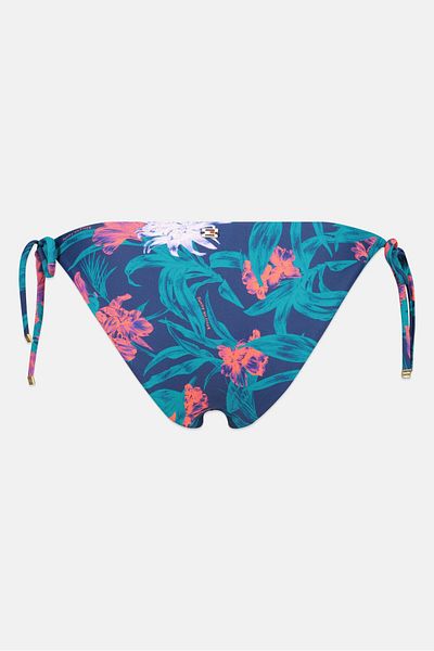 Tommy Hilfiger Women Floral Print Bikini Bottom, Navy Blue Combo