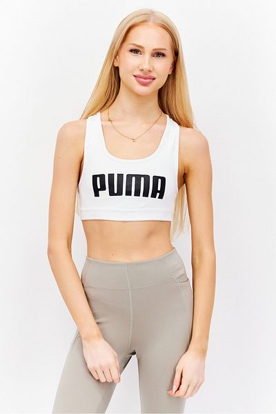 Puma Women Brand Logo Non-Padded Sports Bra, White