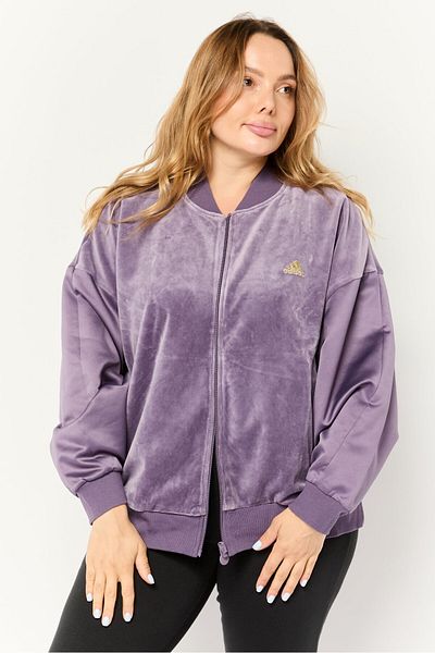 adidas Women Sportswear Fit Reversible Outdoor Bomber Jacket, Faded Purple