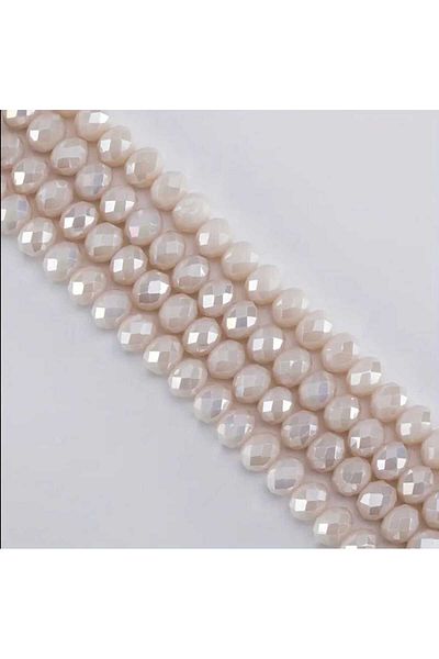 yiğit aksesuar 8 mm 5 Strand Cream Crystal Beads Rosary Bead