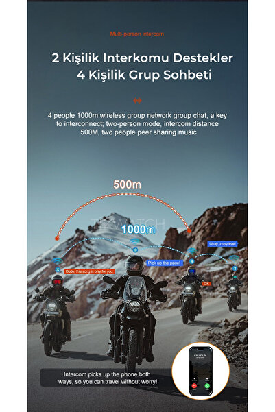 BUFS Interkom 4 Kişilik | Uzun Pil Ömrü + Gürültü Önleme + Suya Dayanıklı