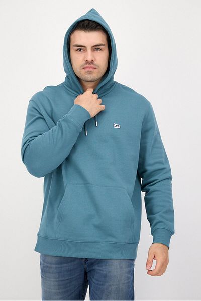 Lee Men Embroidered Logo Long Sves Hoodie, Teal Blue
