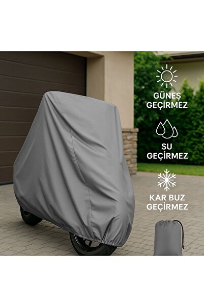 Genel Markalar Motorsiklet Çadırı Motosiklet Brandası %100 Su Geçirmez Kalın Kumaş Alt Lastikli