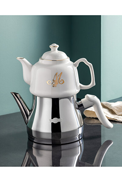 Madame Coco Montes Çaydanlık Takımı - 1000 ml - 2500 ml - Beyaz/gold