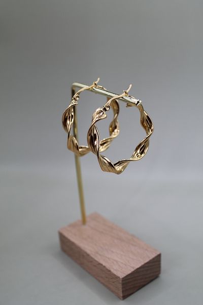 Luvix Design Auger Model Gold Color Hoop Steel Earrings