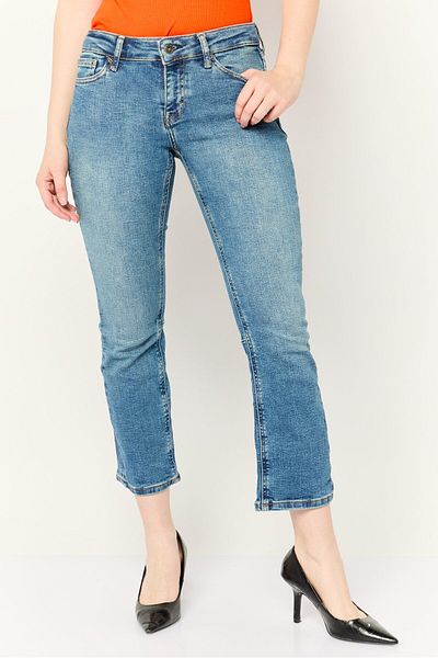 Esprit Women Bootcut Fit Washed Stretchable Jeans, Blue