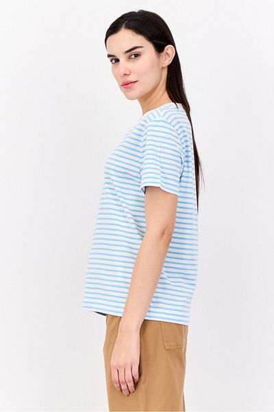 Esprit Women Crew Neck Short Sleeves Stripes T-Shirt, Multicolor