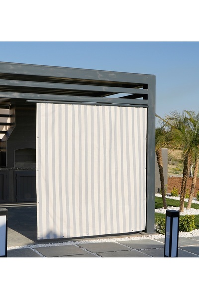 ALTINPAMUK Balcony Curtain Enxboy Optional Eyelet Balcony Tarpaulin Gray Cream Ty901-2