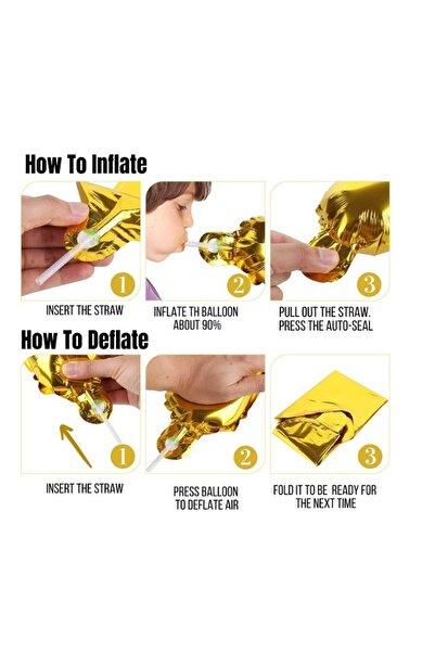 Flippy foil balloon set, Happy Birthday, 40 cm, gold