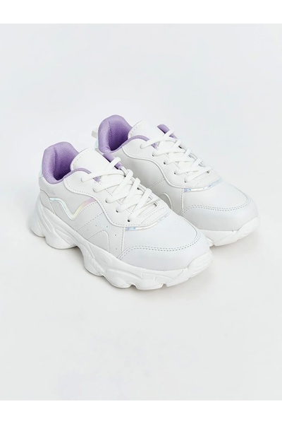 LC Waikiki حذاء رياضي بناتي برباط باللون الأبيض من LCW STEPS