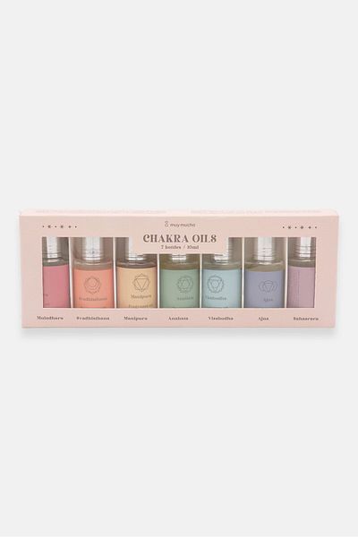 Muy Mucho 7 Pieces Charkas Oil 10 ml, Red/Orange Combo