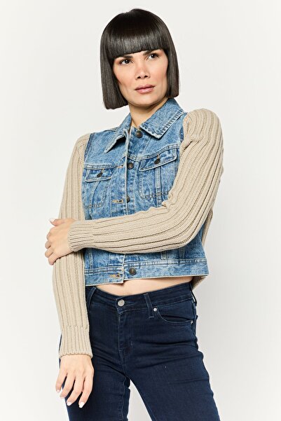 Diesel جاكيت جينز مغسول للنساء، أزرق