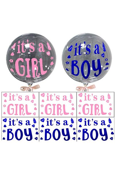 Flippy Sticker Autocolant, , Tematica Gender Reveal, Model Scris It's A Girl, 19.5x27.5 Cm, Roz