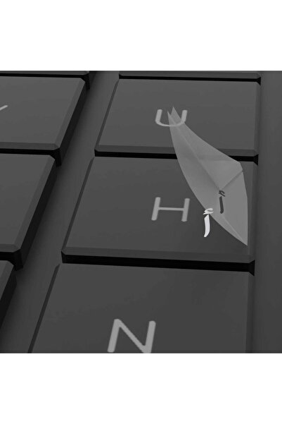 Comet Beyaz 3d Transfer Arapça Klavye Etiketi Harf Bırakmalı Uygulama | Temiz Klavye Etiketi Şeffaf Arka