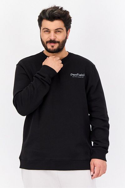 Penfield Men Crew Neck Brand Logo Long Sleeves Sweatshirt, Black