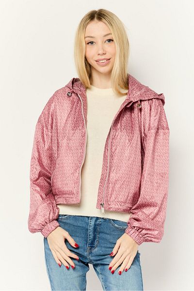 Michael Kors Women Brand Logo Hooded Jackets, Dusty Rose