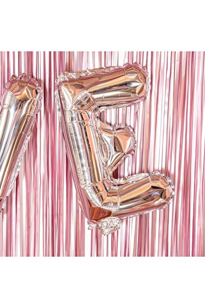 Flippy Metallic Foil Balloon Letter E, 40 cm, Helium or Air, Individual Pack, Straw Included, Silver