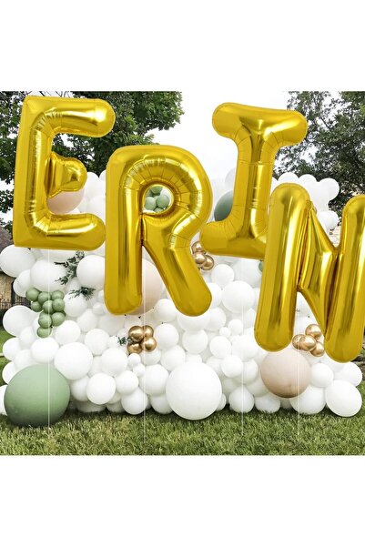 Flippy Metalized Foil Balloon Letter I, 40 cm, Helium or Air, Individual Pack, Straw Included, Gold