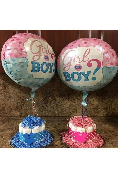 Flippy Balon, Flippy, Figurina Rotunda, Model Girl or Boy, Tema Gender Reveal, 45 cm, , Albastru/Roz