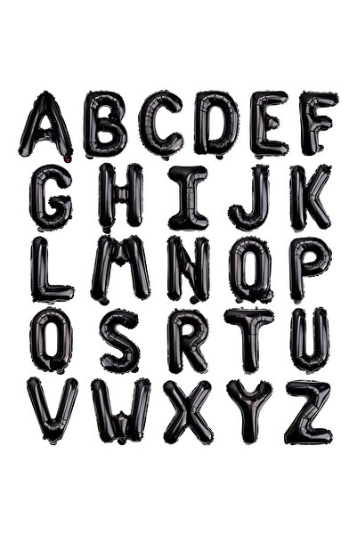 Flippy Metalized Foil Balloon Letter V, Flippy, 40 cm, Helium or Air, Individual Pack, Straw Included, Blac