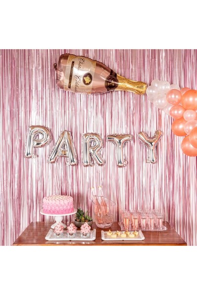 Flippy Foil Balloon Letter P, 80 cm, Helium or Air, Individual Pack, Straw Included, Silver