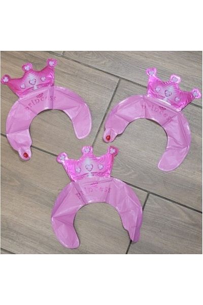 Flippy Balon, , Tip Coronita Cu Urechi, Model Coronita De Printesa, , 30 X 27 Cm, Roz