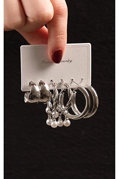 Jack Ferrero KADIN ÇELİK 6 LI KÜPE SETİ