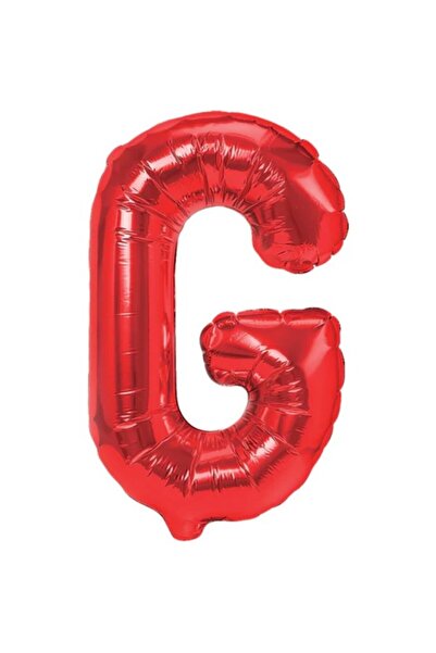 Flippy Balon folie metalică Litera G - 40 cm, heliu sau aer, pachet individual, pai inclus, roșu