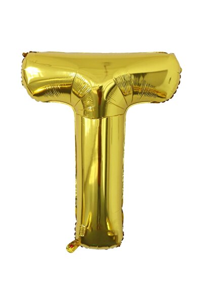 Flippy Balon folie aurie litera T 80 cm (heliu sau aer, pachet individual, pa...
