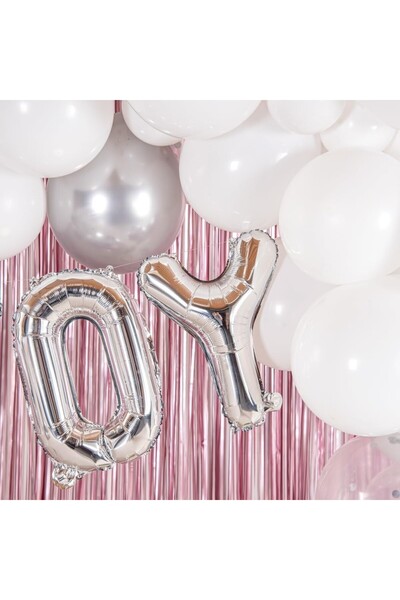 Flippy Foil Balloon Letter Y 80 cm, Helium or Air, Individual Pack, Straw Included, Silver
