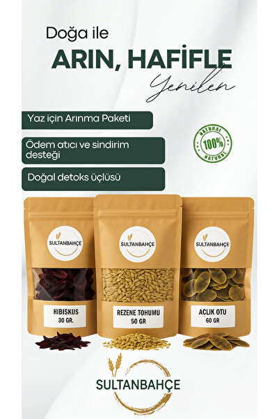 sultanbahçe Bitki Çayı Seti | Hibiskus Çayı | Açlık Otu | Rezene | Yaza Hafif...