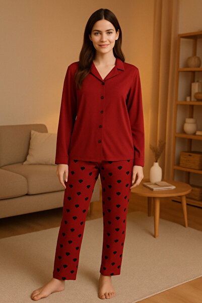 Gawzera Charme Heart Milan Fabric Gawzera Pajama Set
