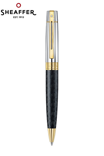 Sheaffer WizDesign 9347-2 300 Serisi Tükenmez Kalem Siyah Krom Altın Özel Hed...