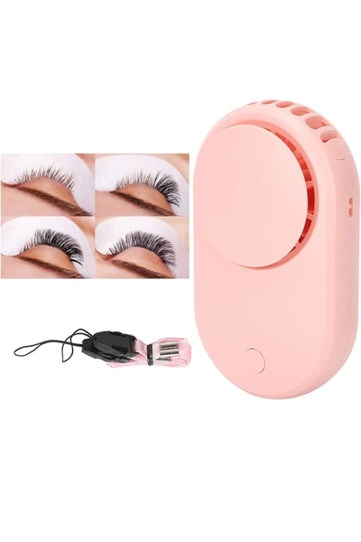Nano Absolute 3 Kademeli Şarjlı Kirpik ve Oje Kurutucu Mini El Fanı USB'li Sessiz Taşınabilir Pembe Fan