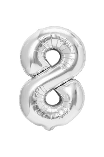 Flippy Balon Flippy, Cifra, 40 cm, , Argintiu, Cifra 8
