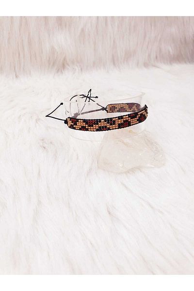 HAPPY HANDMADE Leopard Bracelet/Leopard Pattern Adjustable Gold Bracelet