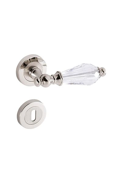 İyem Πολυτελής λαβή πόρτας Zamak Rosette (WC-Μπάνιο) Diamond Nickel Satin
