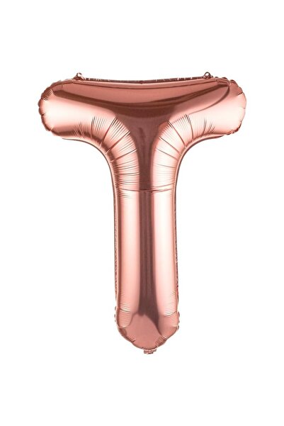 Flippy Balon folie litera T, 80 cm, auriu roz