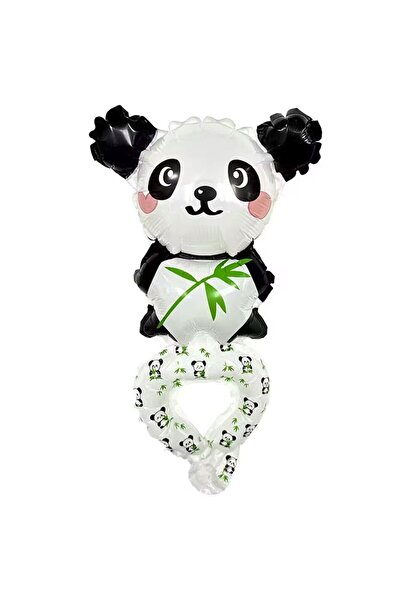 Flippy Metallic Foil Balloon - Panda Figurine, Bracelet Type, Individual Pack, Straw Included