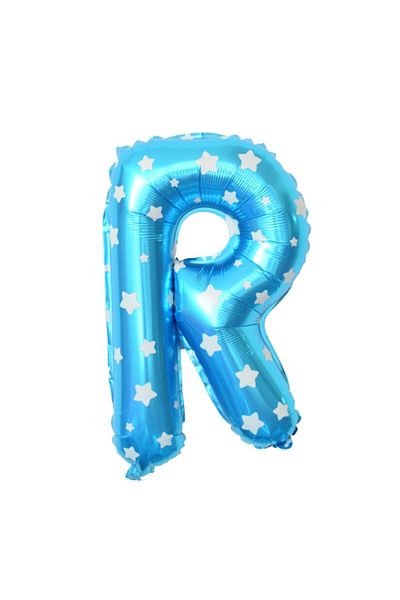 OEM Metallic Foil Balloon Letter R 40 cm, With Star Print, Inflated with Helium or Air