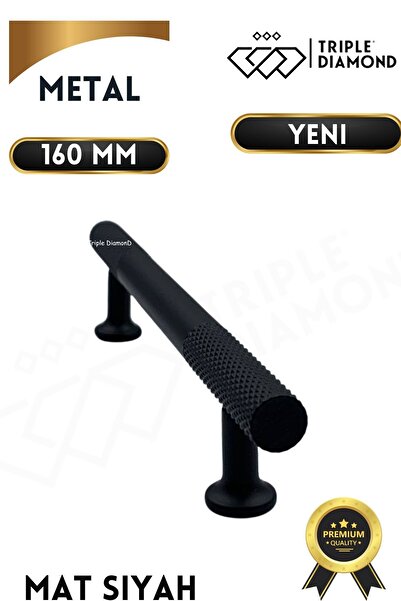 Triple Diamond 160 mm Mat Siyah Çekmece Kulpları Dolap Mutfak Mobilya Kulpu 1...