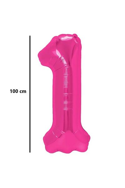 Flippy Balon, , Cifra, Model 1, 100 Cm, , Roz