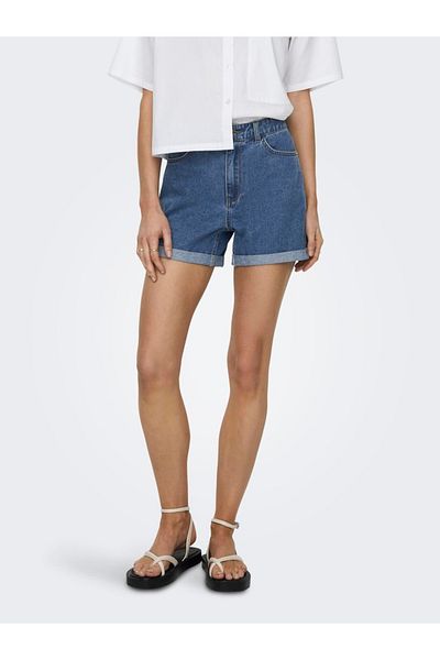 ONLY Pantaloni scurți de denim albastru pentru femei - Onlvega Hw Mom Dnm - 15230571