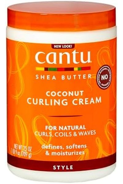 Cantu كريم تجعيد الشعر الطبيعي بزبدة الشيا مع جوز الهند، 25 أونصة