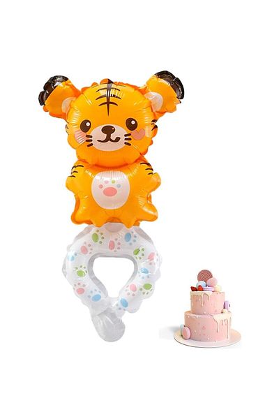 Flippy Balon, , Figurine Animalute, Tip Bratara, Model Tigru, 17x34 Cm, , Maro