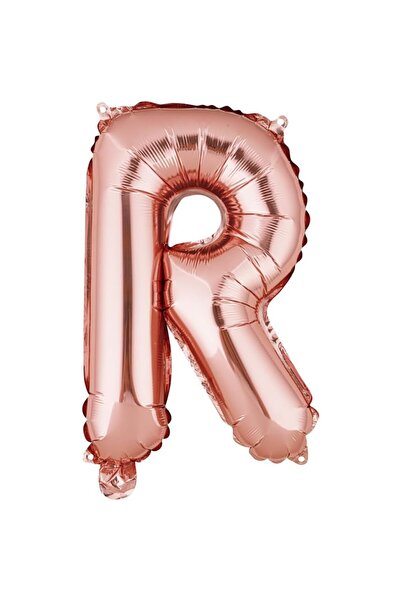 Flippy Balon folie litera R, 40 cm, auriu roz (heliu sau aer, pai inclus)