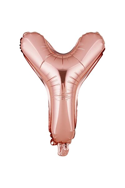 Flippy Balon folie litera Y, 40 cm, auriu roz, gonflabil cu heliu sau aer