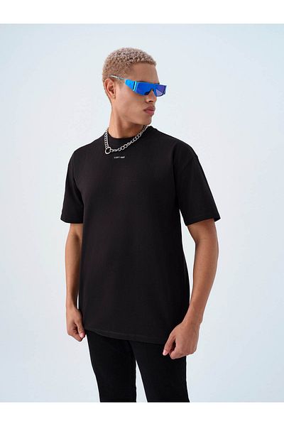 Loft Tricou oversize negru pentru bărbați Lf2038920